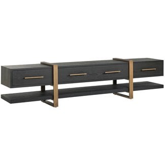 Richmond Interiors  TV-dressoir Cambon 3-laden Dark coffee