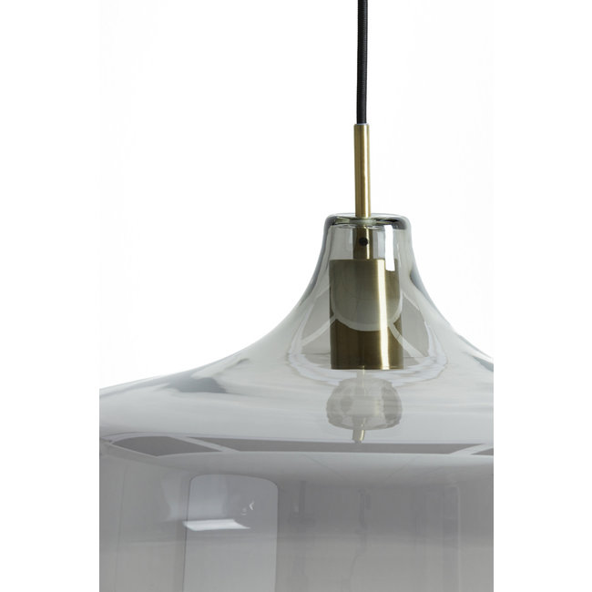 Light en Living Hanglamp Ø29,5x21 cm SOLNA antiek brons+smoke glas