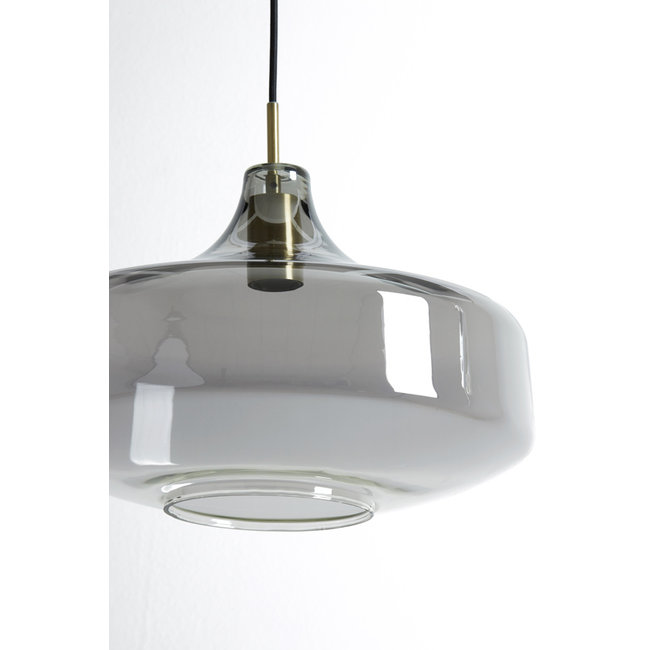 Light en Living Hanglamp Ø29,5x21 cm SOLNA antiek brons+smoke glas