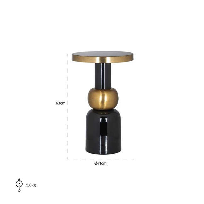 Richmond Interiors  Bijzettafel Mose 41Ø (Black)