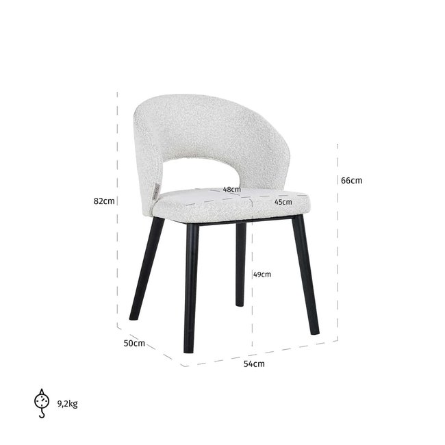 Richmond Interiors  Stoel Savoy white bouclé - Showroommodel
