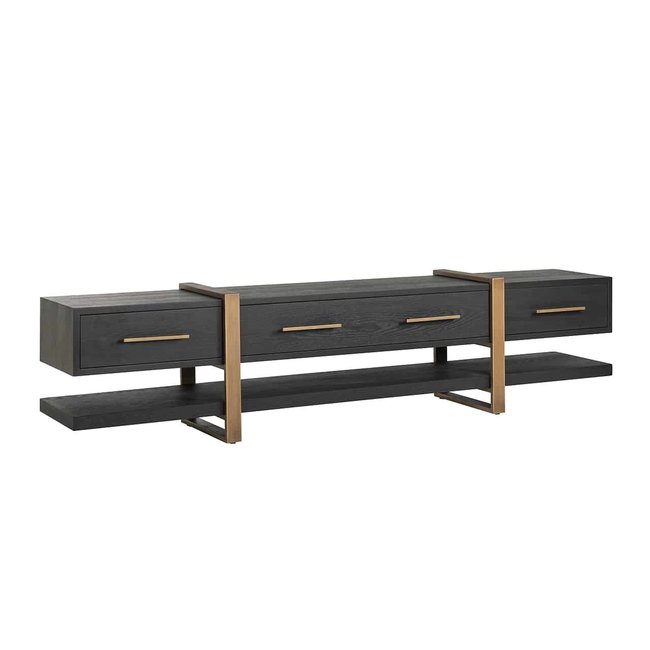 Richmond Interiors  TV-dressoir Cambon 3-laden (Dark coffee)