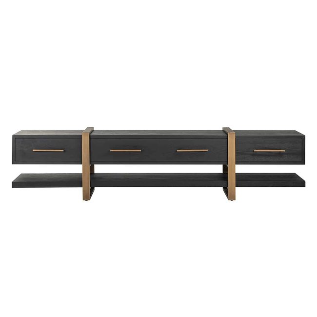 Richmond Interiors  TV-dressoir Cambon 3-laden (Dark coffee)