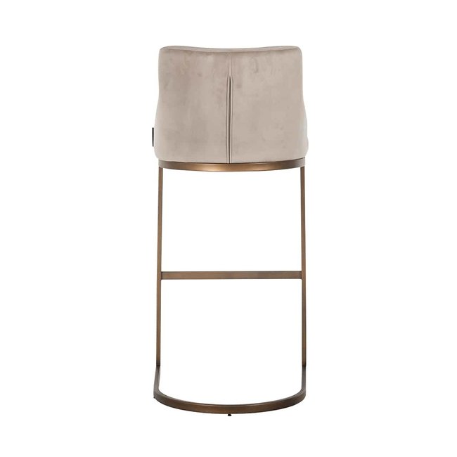 Richmond Interiors  Barstoel Bolton khaki velvet geborsteld goud Khaki