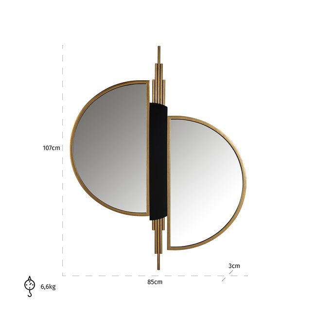 Richmond Interiors  Spiegel Adelyn (Brushed Gold)