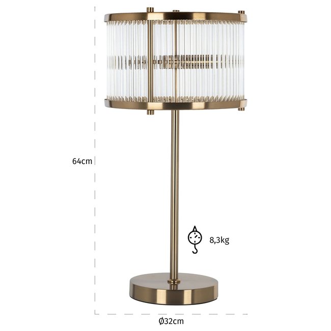 Richmond Interiors  Tafellamp Loiza (Brushed Gold)