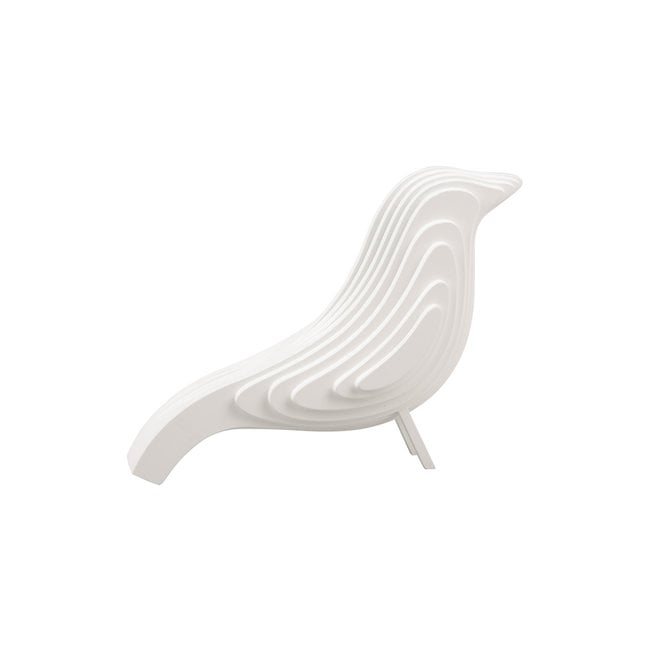 Present Time Ornament Statue Silouette vogel MDF klein wit