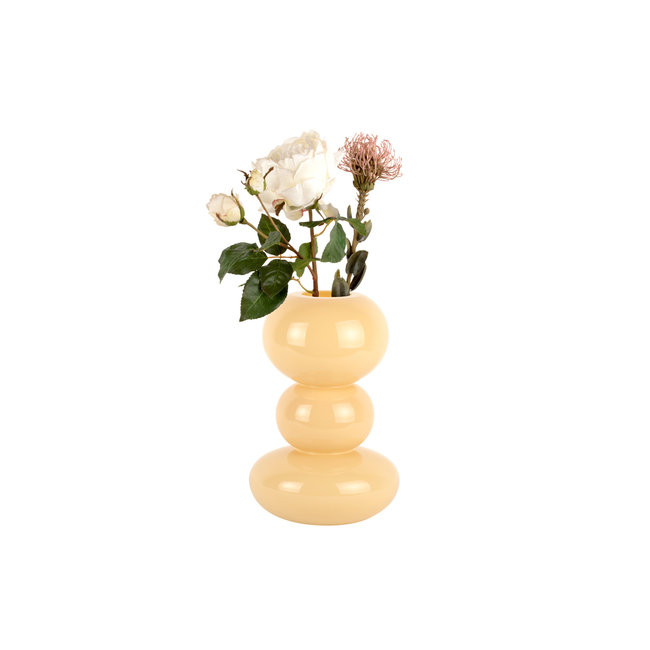 Present Time Vaas Bubbles glas groot lichtgeel