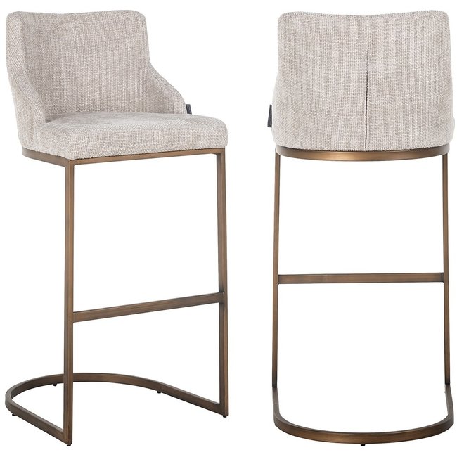 Richmond Interiors  Barstoel Bolton natural renagade met geborsteld goud
