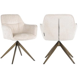 Richmond Interiors  Draaistoel Aline white chenille
