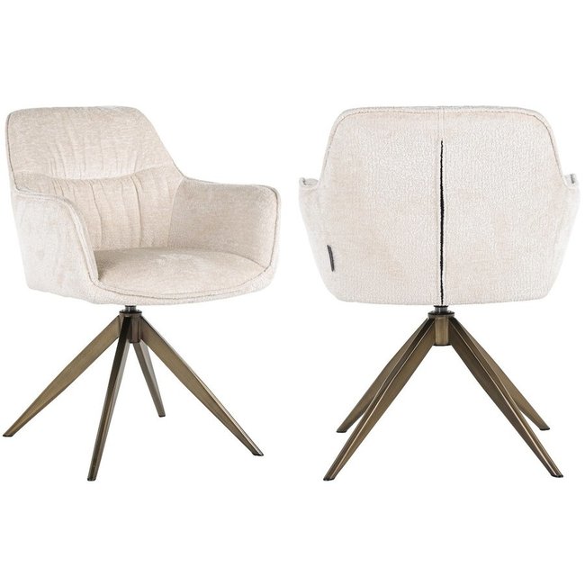 Richmond Interiors  Draaistoel Aline white chenille