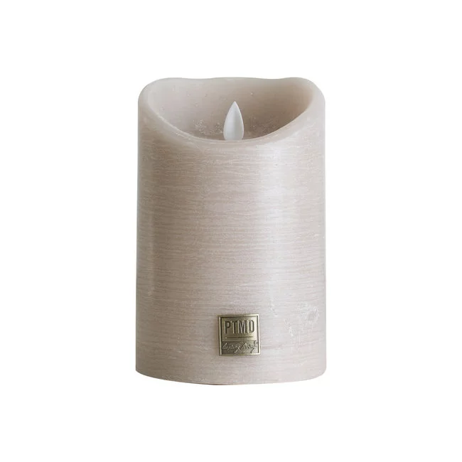 PTMD LED Licht Kaars rustiek beige met beweegbare vlam - Diverse afmetingen