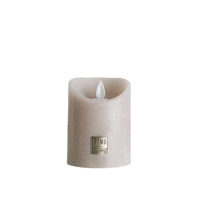 PTMD LED Licht Kaars rustiek beige met beweegbare vlam - Diverse afmetingen