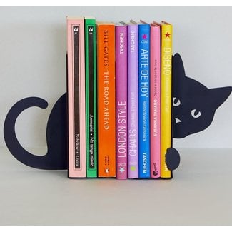 Balvi Boekensteun verborgen kat zwart metaal