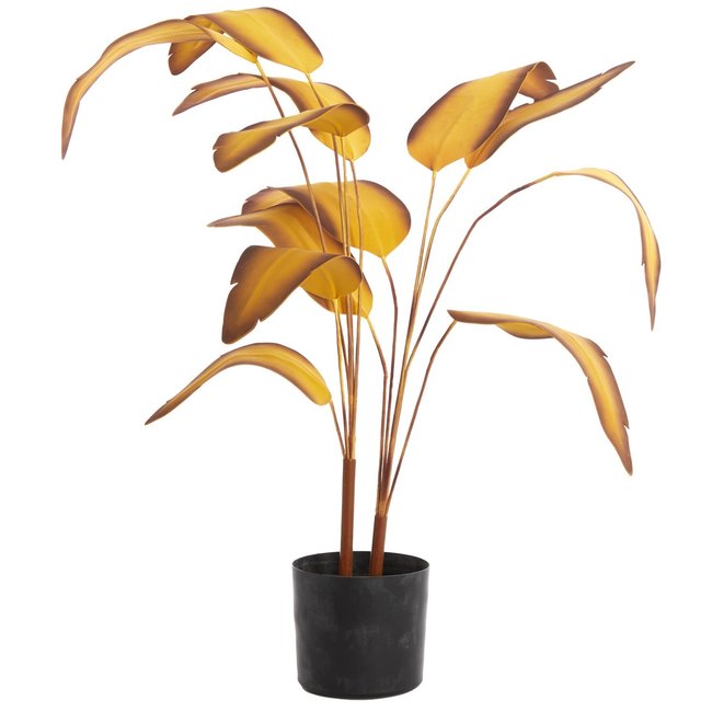 Parlane Ornament in pot STRELITZIA goud-bruin+zwart - Ø110 cm