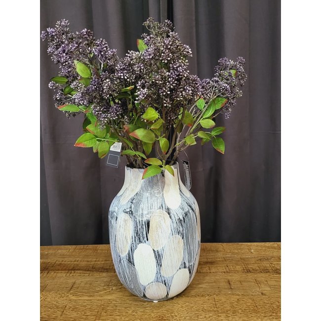 Parlane Vaas MORELY 20x20x28 cm Zwart/Bruin - Stijlvolle Woondecoratie