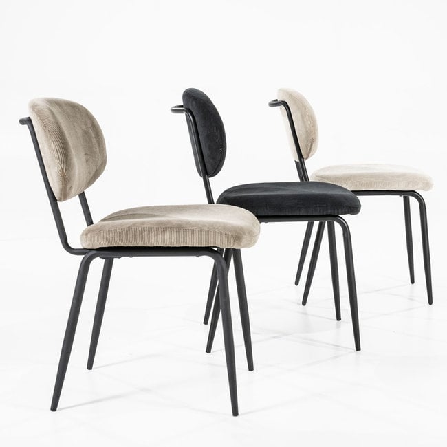 By Boo Eettafelstoel Cosmo zwart - Set van 2 - 1 showroommodel en 1 nieuwe stoel
