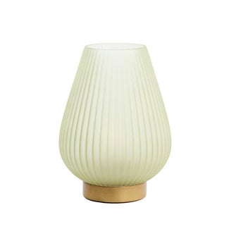 Light en Living Tafellamp LED TAJERA glas mat licht groen+goud - 2 afmetingen