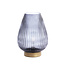 Light en Living Tafellamp LED TAJERA glas grijs+goud Ø21x28 cm