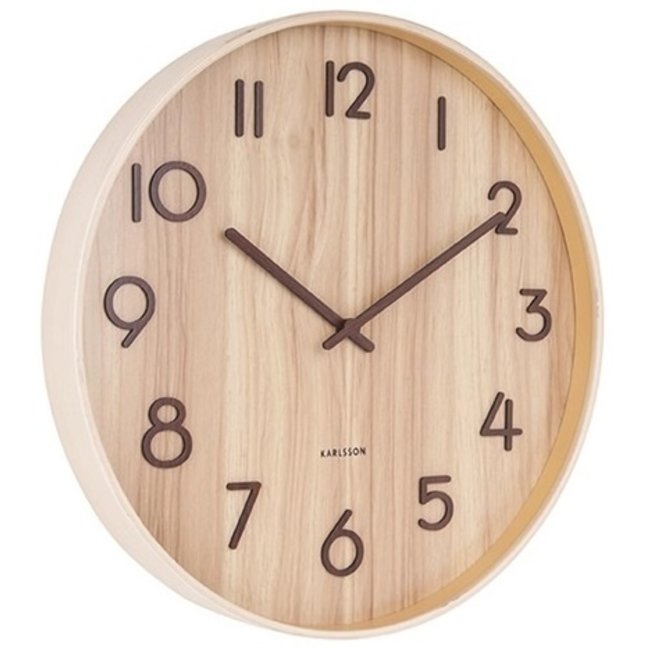 Karlsson Wandklok Pure Large bruin Ø 60 cm