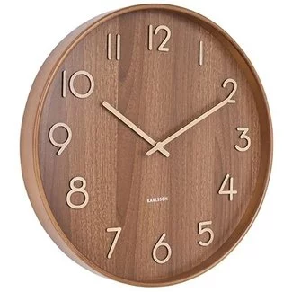 Karlsson Wandklok Pure Large donkerbruin Ø 60 cm