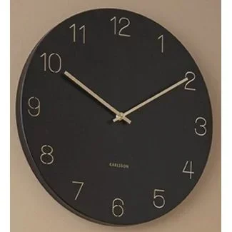 Karlsson Wandklok Charm Engraved Numbers zwart  Ø 40 cm