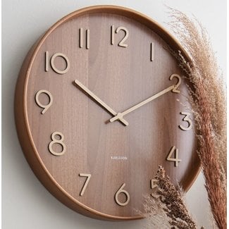 Karlsson Wandklok Pure Medium Dark Wood Ø 40 cm