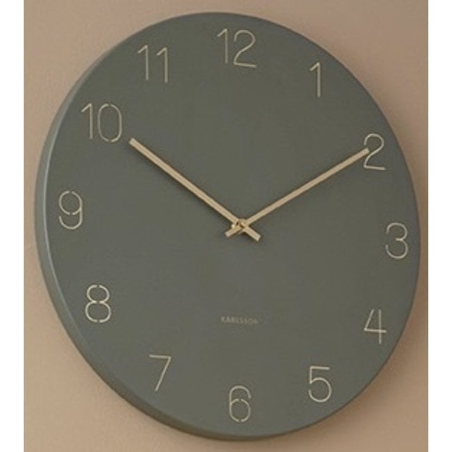 Karlsson Wandklok Charm Engraved Numbers groen Ø 40 cm