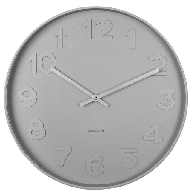 Karlsson Klok Mr. Grey Numbers grijs Ø 37.5 cm