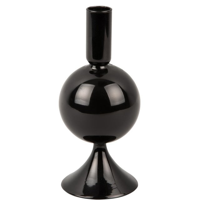 Present Time Kandelaar Sparkle Ball zwart - Stijlvolle Glazen Kaarshouder
