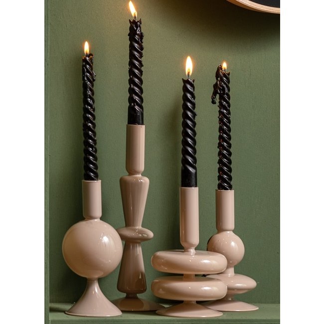 Present Time Kandelaar Sparkle Tall zandbruin - Glazen kandelaar voor sfeervol interieur