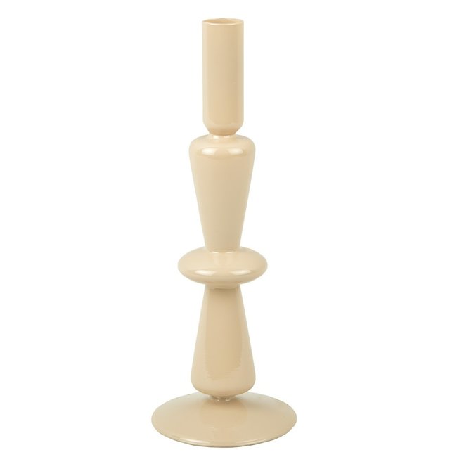 Present Time Kandelaar Sparkle Tall zandbruin - Glazen kandelaar voor sfeervol interieur
