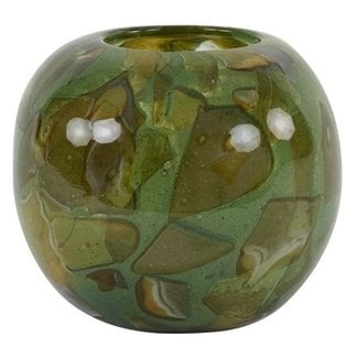Light en Living Vaas Ø18x15,5 cm BEAUFORT glas groen-donker olijf groen
