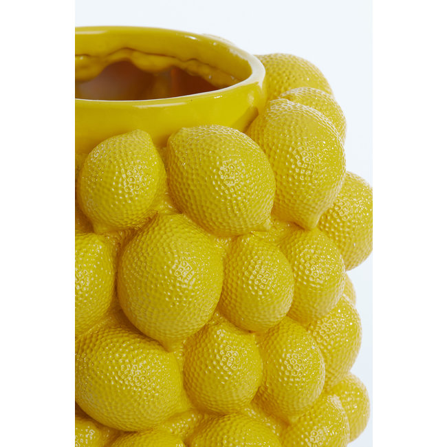 Light en Living Vaas deco LEMON geel - 33 cm hoog