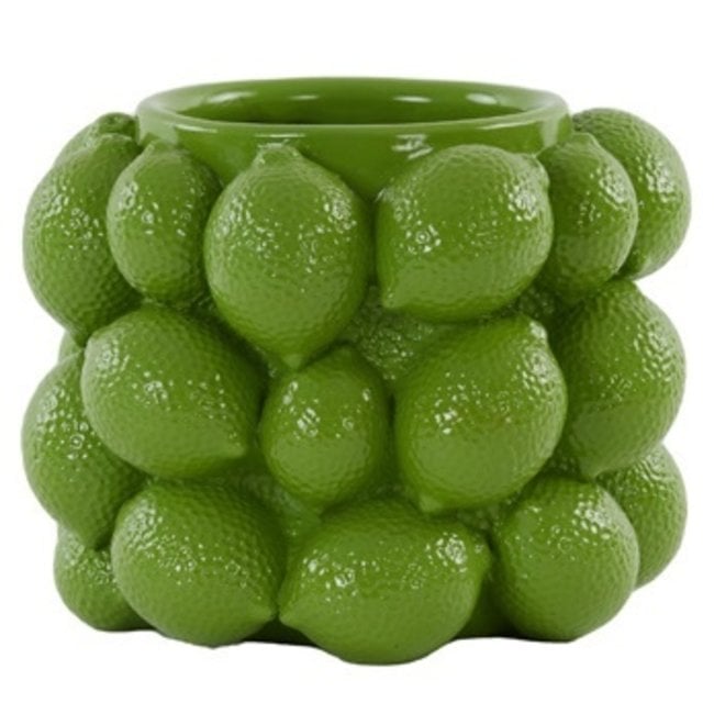 Light en Living Vaas deco LEMON groen - 14 cm hoog