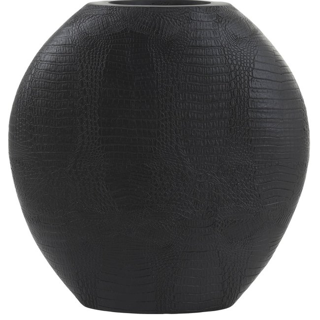 Light en Living Vaas deco 39x11x40 cm SKELD mat zwart van Light & Living
