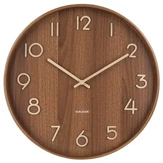 Karlsson Wandklok Pure Medium Dark Wood Ø 40 cm