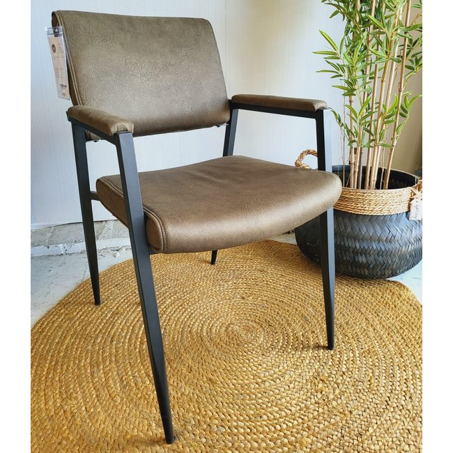 WoonMax Eettafelstoel Bodie Zorro - Cognac, Antraciet, Groen of Taupe
