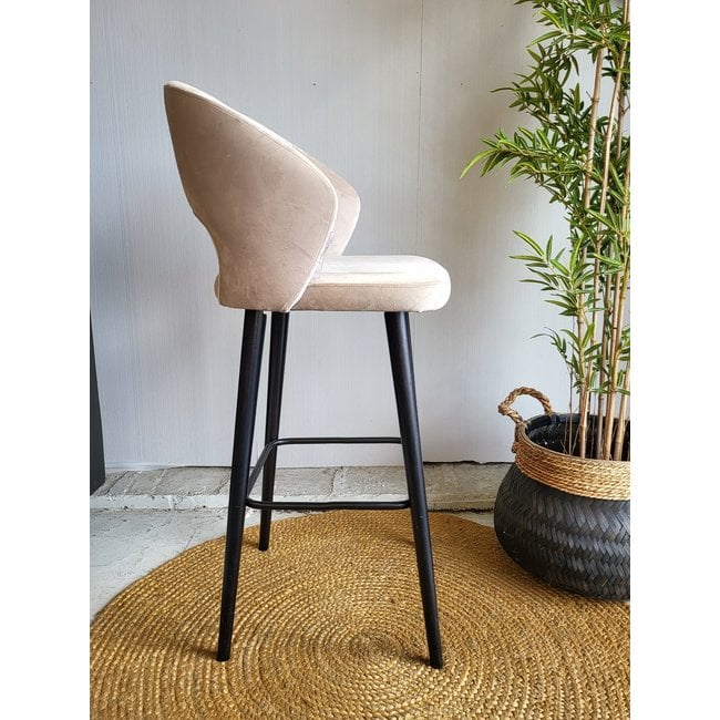 Richmond Interiors  Barstoel Savoy khaki velvet - Showroommodel
