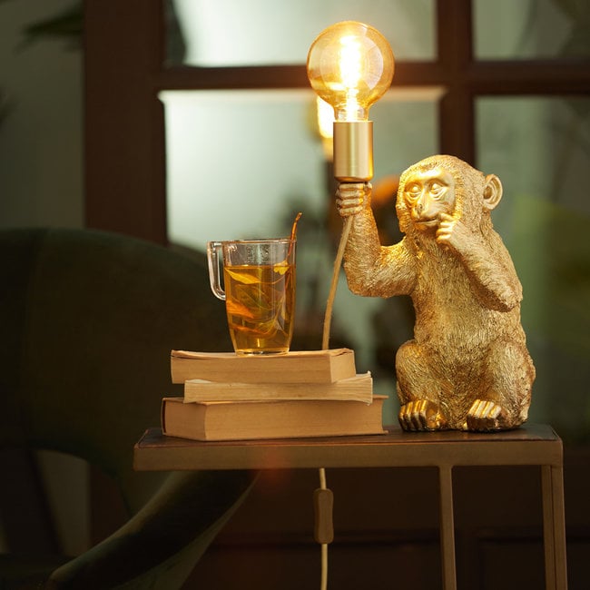 Light en Living Tafellamp aap goud