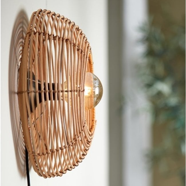 Light en Living Wandlamp Ø40x15 cm MILAN rotan  naturel