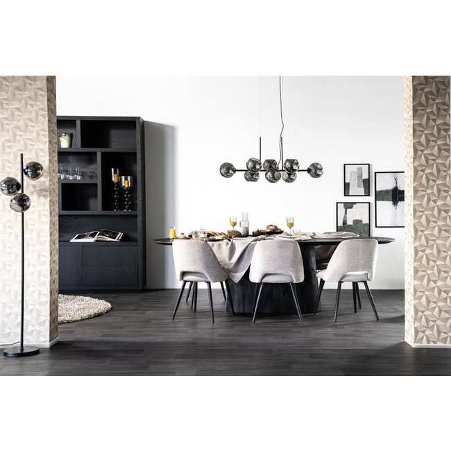 Eleonora Eettafel Aron ovaal 200x110 - zwart