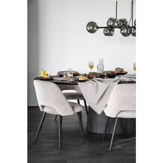 Eleonora Eettafel Aron ovaal 200x110 - zwart