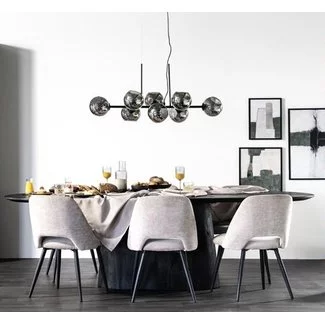 Eleonora Eettafel Aron ovaal 200x110 - zwart