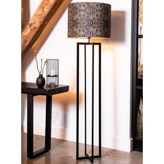 Light en Living Vloerlamp MACE Mat Zwart 30x30x140 cm
