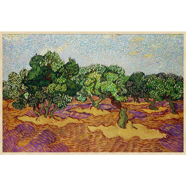 Wandkraft Art Facsimile 001 - Olijfbomen door Vincent van Gogh op Forex met lijst