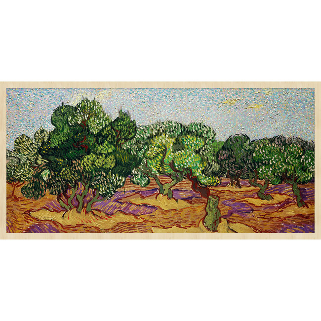 Wandkraft Art Facsimile 001 - Olijfbomen door Vincent van Gogh op Forex met lijst