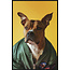 Wandkraft Wandkraft Faces 013 - Wanddecoratie Hond in Bomberjack