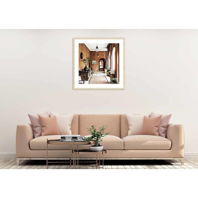 Wandkraft Wandkraft Travel Stories 019 - Sfeervol kunstwerk op Forex met houten lijst