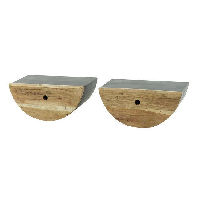 WoonStijl Nachtkastje 1L set van 2 half moon